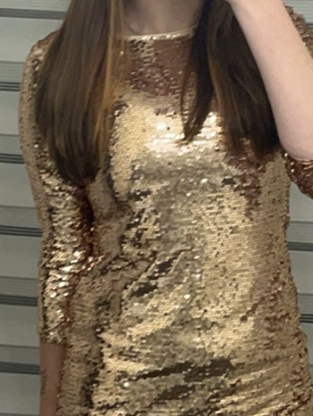 Sequined Sheath Dress in Rose Gold - Elegant Party Dress